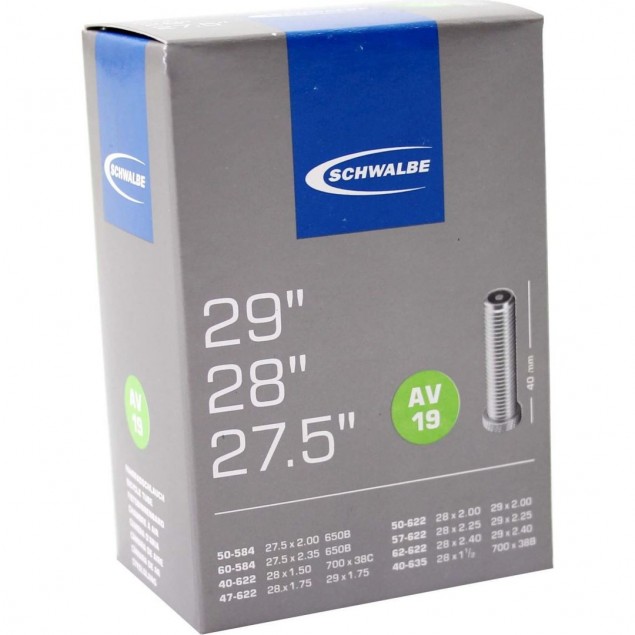 Schwalbe binnenband AV19 27.5 x 2.00 - 29 x 2.40 av 40mm Schwalbe binnenband AV19 27.5 x 2.00 - 29 x 2.40 av 40mm