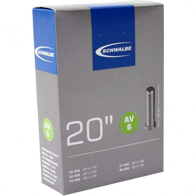 Schwalbe binnenband AV6 20 x 1.10 - 1.50 av 40mm Schwalbe binnenband AV6 20 x 1.10 - 1.50 av 40mm