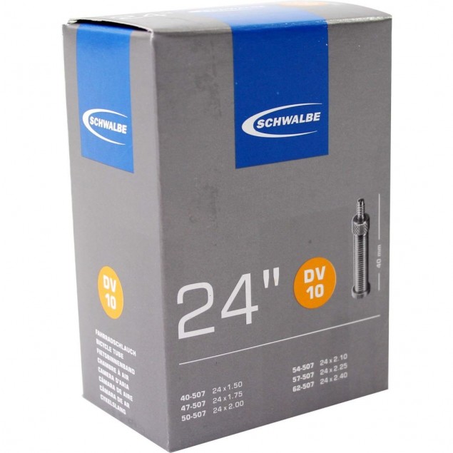 Schwalbe binnenband DV10 24 x 1.50 - 2.40 hv 40mm Schwalbe binnenband DV10 24 x 1.50 - 2.40 hv 40mm
