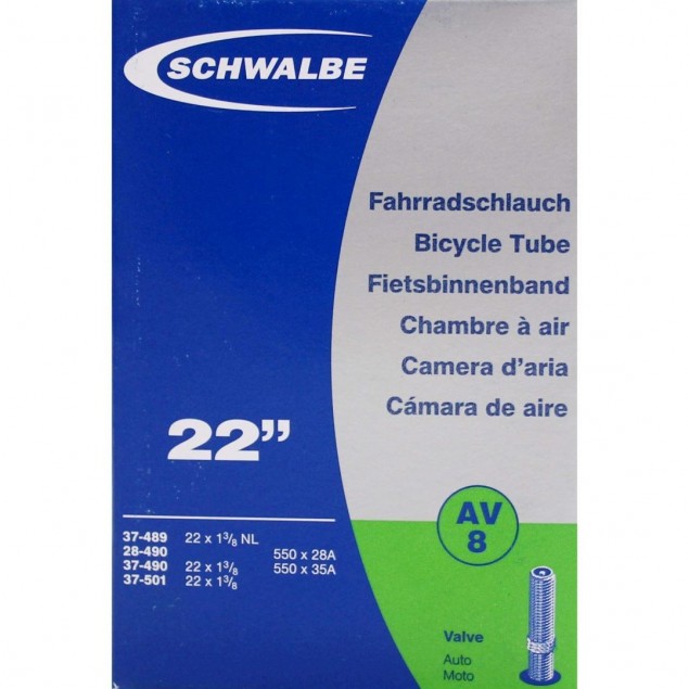 Schwalbe binnenband AV8 22 x 1 3/8 - 1 1/2 av 40mm Schwalbe binnenband AV8 22 x 1 3/8 - 1 1/2 av 40mm