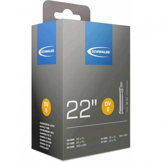 Schwalbe binnenband DV8 22 x 1 3/8 - 1 1/2 hv 32mm Schwalbe binnenband DV8 22 x 1 3/8 - 1 1/2 hv 32mm
