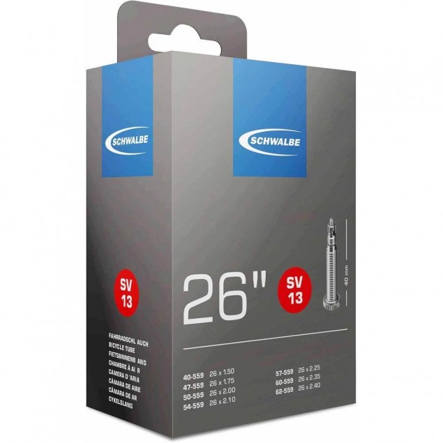 Schwalbe binnenband SV13 26 x 1.50 - 2.40 fv 40mm Schwalbe binnenband SV13 26 x 1.50 - 2.40 fv 40mm