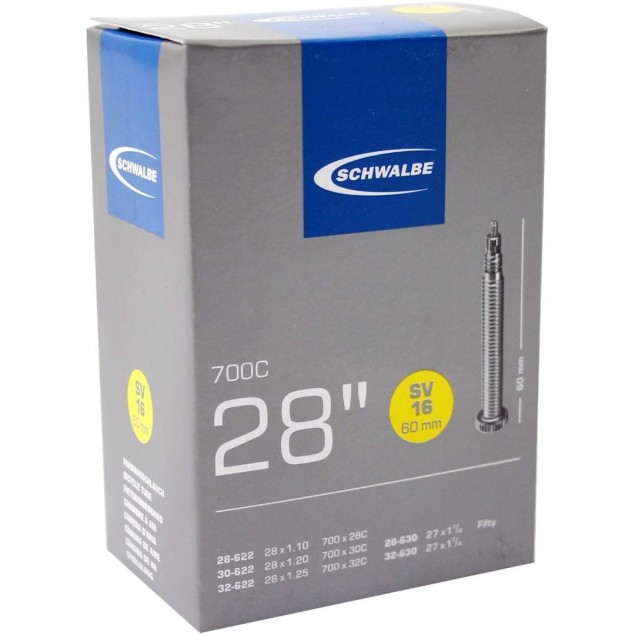 Schwalbe binnenband SV16 28 x 1.10 - 1.25 fv 60mm Schwalbe binnenband SV16 28 x 1.10 - 1.25 fv 60mm