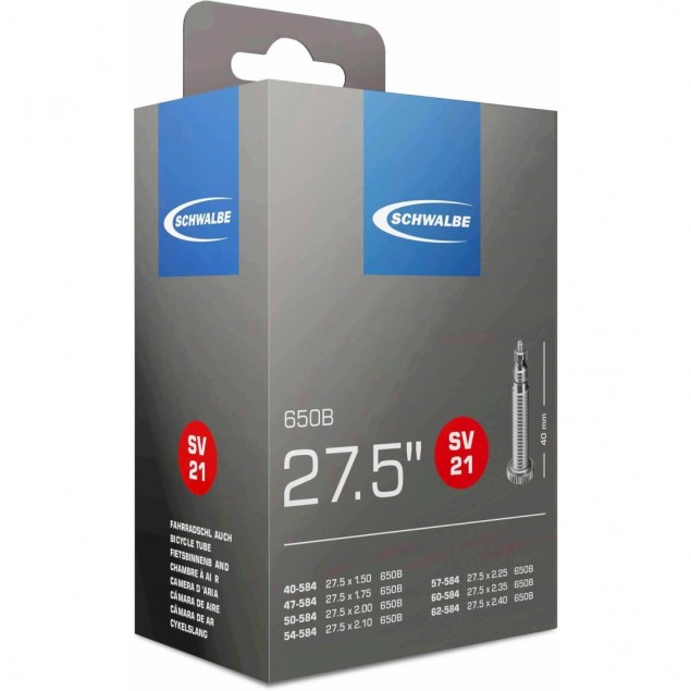 Schwalbe binnenband SV21 27.5 x 1.50 - 2.40 fv 40mm Schwalbe binnenband SV21 27.5 x 1.50 - 2.40 fv 40mm