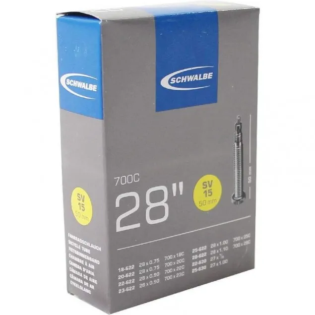 Schwalbe binnenband SV15 28 x 0.75 - 1.10 fv 50mm Schwalbe binnenband SV15 28 x 0.75 - 1.10 fv 50mm