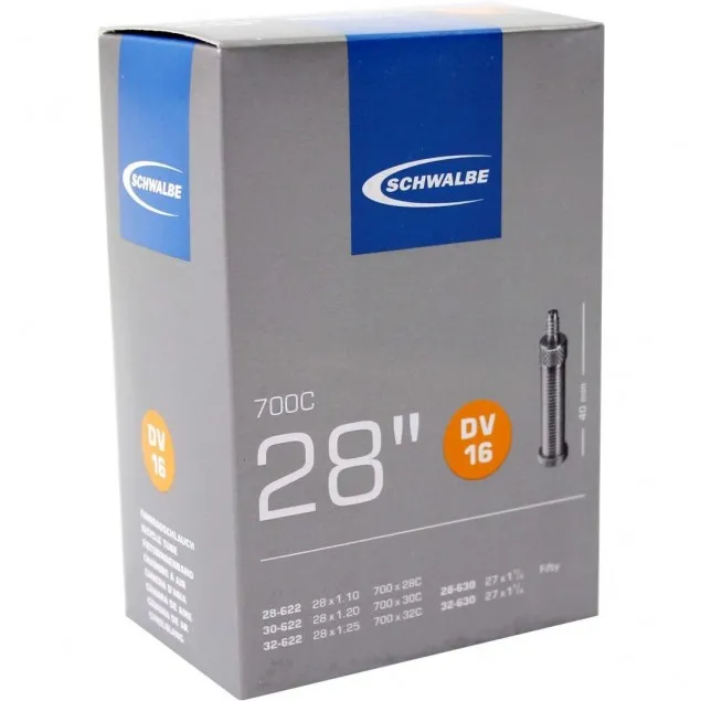 Schwalbe binnenband DV16 28 x 1.10 - 1.25 hv 40mm Schwalbe binnenband DV16 28 x 1.10 - 1.25 hv 40mm