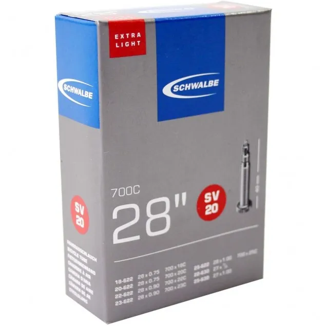 Schwalbe binnenband SV20 Extra Light 28 x 0.75 - 1.00 fv Schwalbe binnenband SV20 Extra Light 28 x 0.75 - 1.00 fv